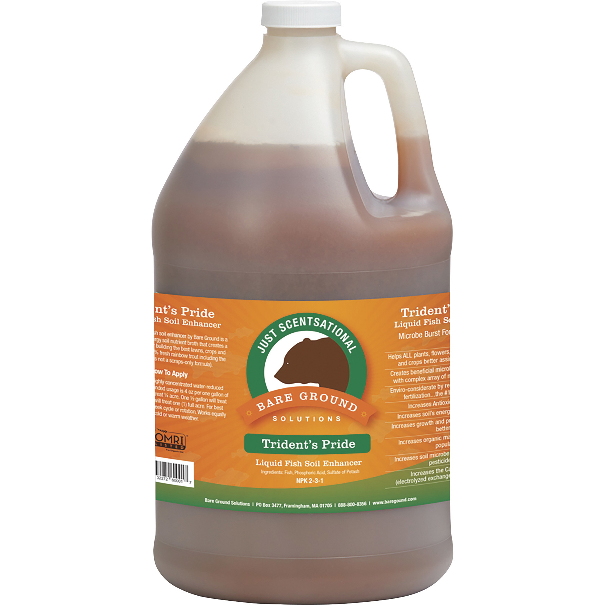 Just Scentsational Trident's Pride Liquid Fish Fertilizer — 1 Gal., 12 Lb. Capacity, 1000 Sq. Ft. Coverage, Model# TP-128G